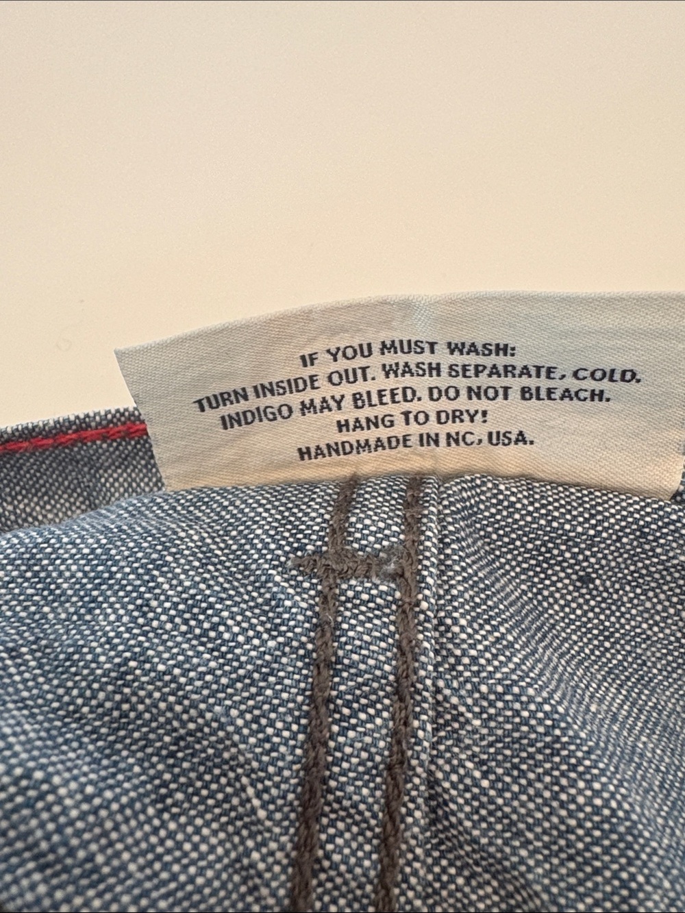 Raleigh Denim Graham Trousers Chambray Handmade Business Casual 5 Pocket Size 33 - Picture 5 of 11